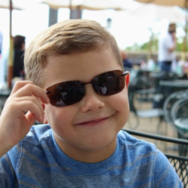 Cool dude (with Mom's glasses)